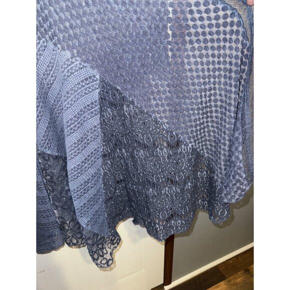 This & That Long Blue Open Front Cardigan Size Large - Picture 5 of 13